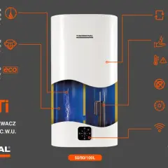 Elektryczny bojler Aqua Ti z anodą tytanową i emalią Blue Diamond. Dowiedz się, jak działa bojler na ciepłą wodę, dzięki mocy 2000W i trybowi ECO.
