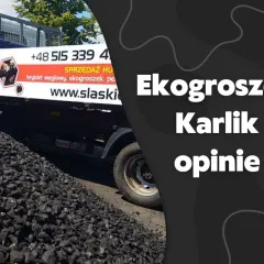 Który ekogroszek z PGG jest najlepszy? Opinie o ekogroszku Karlik. Ciężarówka z węglem i stos ekogroszku.